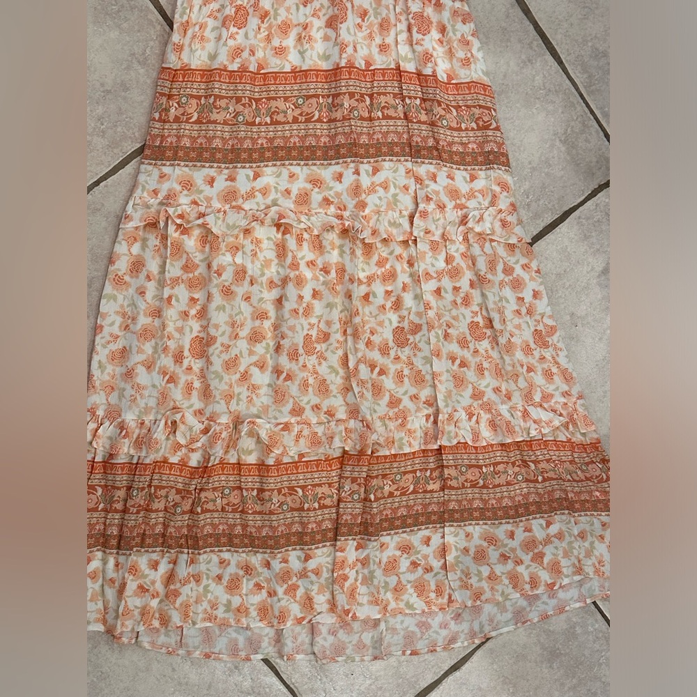Anthropologie A Collective Story Piper Peach & Cream Floral Maxi Dress NWT $168 - Picture 5 of 7